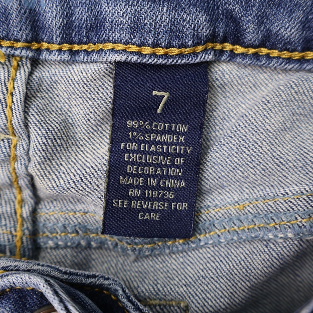 Womens Low Rise Skinny Jeans Medium Wash Embroidered Back Pockets Blue Size 7 - Picture 6 of 11